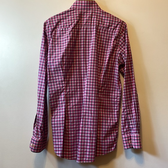Pink / grey checkered Eton dress shirt. - Picture 3 of 5